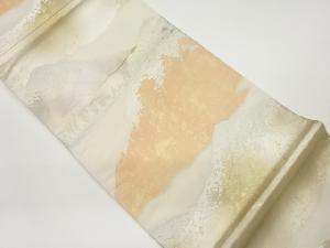 リサイクル　引箔山に木々模様織出し袋帯